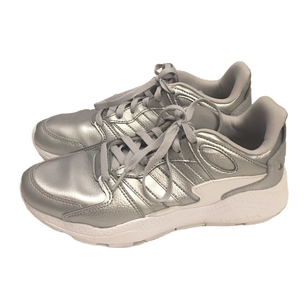 ADIDAS Women’s Silver and White Sneakers